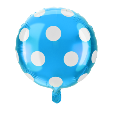 Balon foliowy w kropki niebiesko-biały