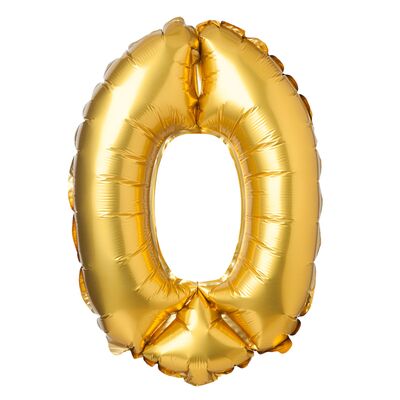 Balon foliowy cyfra 0 matowy złoty