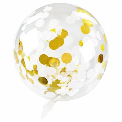 Balon transparentny z konfetti Celebrate! złoty