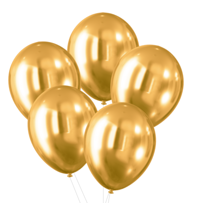 Balon Celebrate! efekt chromu 5 sztuk złoty