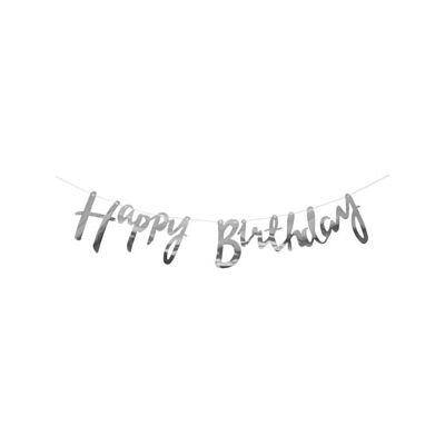 Girlanda Happy Birthday 150 cm srebrny