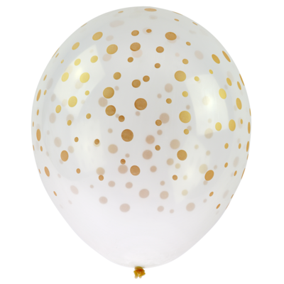 Balon transparentny z nadrukiem konfetti 5 sztuk