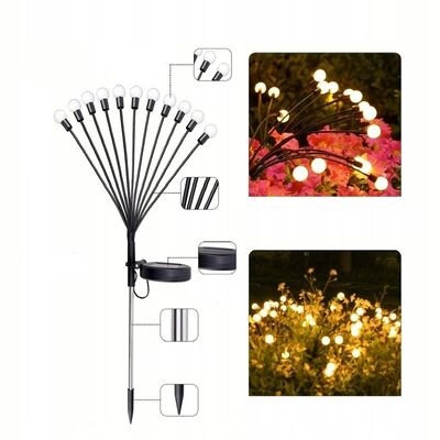 Lampa solarna wbijana trawa 72 cm czarny