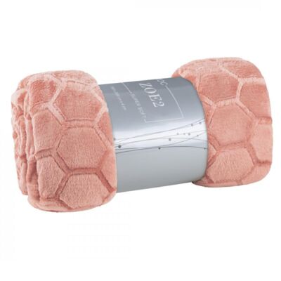 Koc Zoe 150 x 200 cm pudrowy różowy