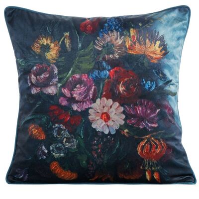 Poszewka dekoracyjna Velvet 45 x 45 cm granatowo-różowy