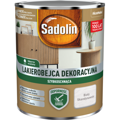 Lakierobejca Dekoracyjna szybkoschnąca biały skandynawski 0,7 l Sadolin