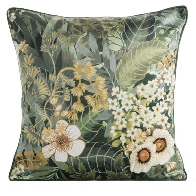 Poszewka dekoracyjna Velvet 45 x 45 cm zielono-beżowy