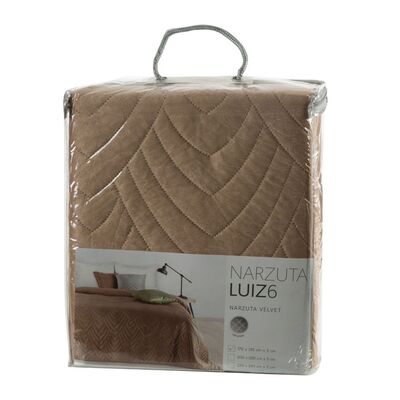 Narzuta Luiz 200 x 220 cm ciemnobeżowo-złoty