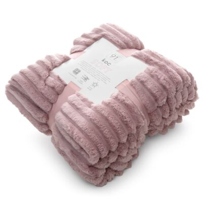 Koc Emma 170 x 210 cm pudrowy różowy