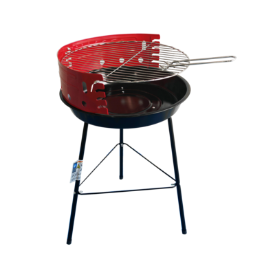 Grill okrągły 45 x 32 cm czarno-czerwony