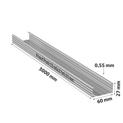 Profil CD 60 x 27 x 0,55 mm/3000 mm