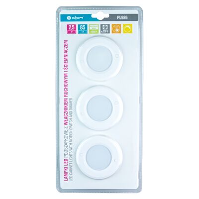Lampki LED podszafkowe z czujnikiem ruchowym okrągłe