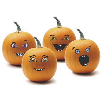Zestaw naklejek na dynie twarze 4 sztuki