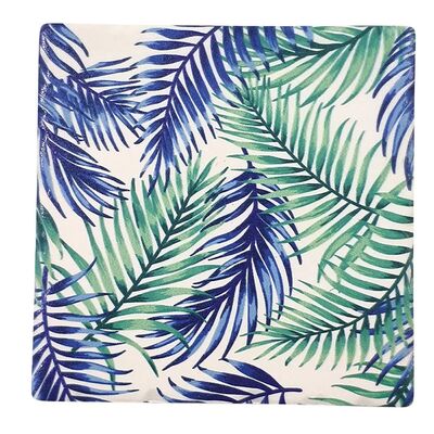 Zestaw 4 podkładek ceramicznych botanical 10,8 x 10,8 cm wielokolorowy