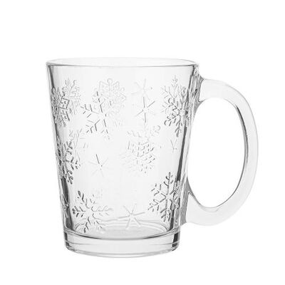 Kubek szklany śnieżynki 300 ml