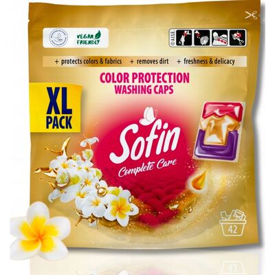 Kapsułki do prania tkanin kolorowych SOFIN Complete Care  Color Protection 42 sztuki