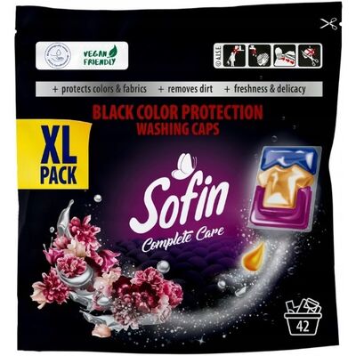 Kapsułki do prania tkanin czarnych i ciemnych SOFIN Complete Care  Black Color Protection 42 sztuki