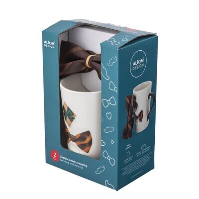Kubek porcelanowy 430 ml w zestawie z muchą wielokolorowy