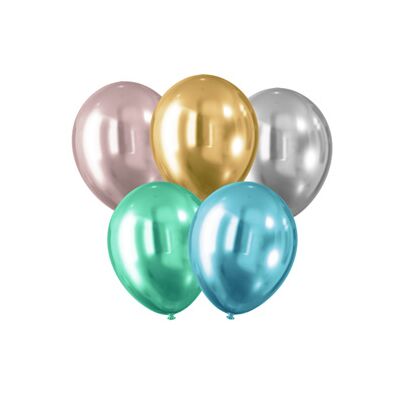 Balon z efektem chromu 30 cm 5 sztuk mix