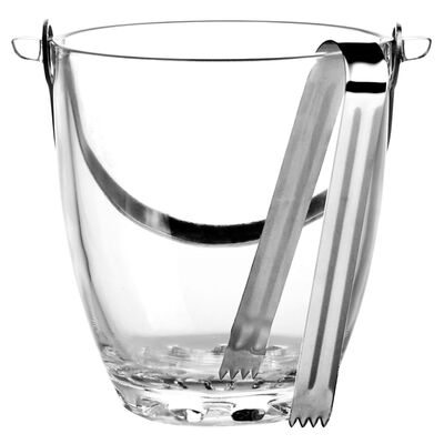 Wiaderko szklane do lodu 880 ml ze szczypcami