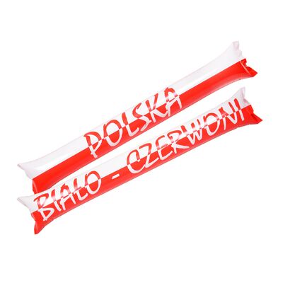 Pałeczki dmuchane kibica Polska 58 x 10 cm 2 sztuki