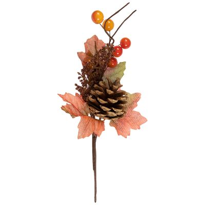 Gałązka jesienna z szyszką 28 cm