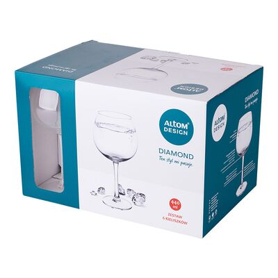 Komplet 6 kieliszków szklanych Diamond do wody 440 ml