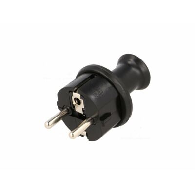 Wtyczka prosta z uziemieniem Uni-Schuko 2P + Z WT-40H czarna Plastrol
