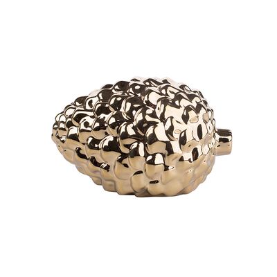 Szyszka porcelanowa dekoracyjna 12 x 8,5 x 7,5 cm złoty