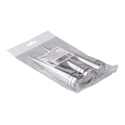Komplet 10 foremek do rurek dużych 14 cm srebrny