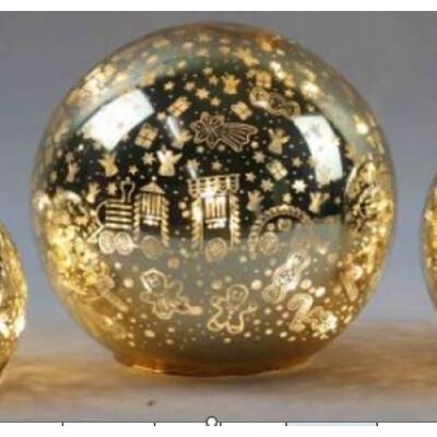 Kula led 10 cm Pociąg złoty