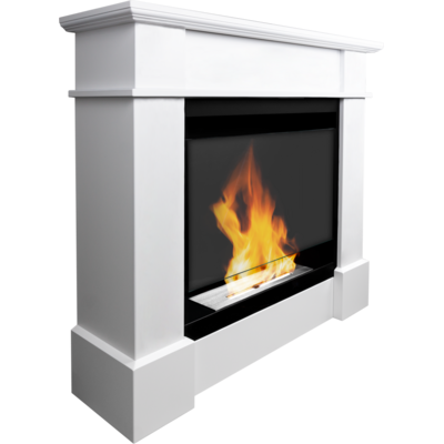 Biokominek portalowy Pula biały z szybą