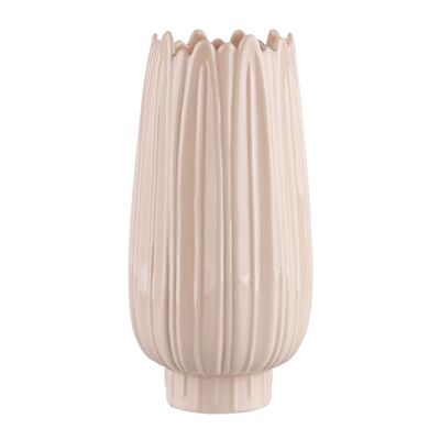 Wazon porcelanowy Relief 12 x 12 x 24,5 cm beżowy