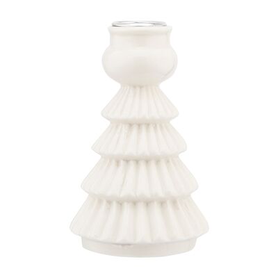 Świecznik porcelanowy choinka 11,8 x 7,5 x 7,5 cm biały