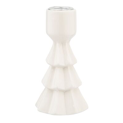 Świecznik porcelanowy choinka 12 x 6,5 x 6,5 cm biały
