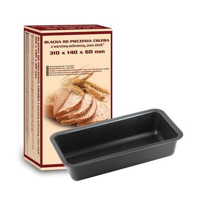 Blacha do pieczenia chleba 31 x 14 x 6 cm szary