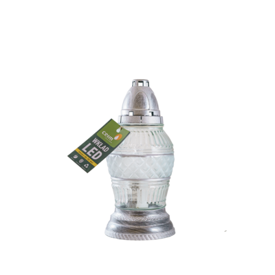 Znicz szklany LED Z 503 25 x 11 cm 90 dni srebrny