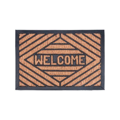 Wycieraczka Fred gumowo-kokosowa 60 x 40 cm Witamy brązowy