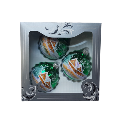 Zestaw bombek szklanych DEKOR III 8 cm 3 sztuki mix
