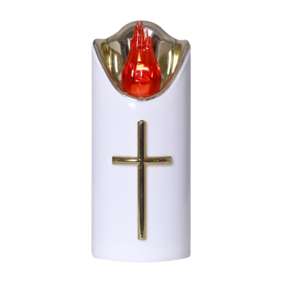 Świeca LED krzyż 12,5 x 5 cm biało-złoty CORTINA
