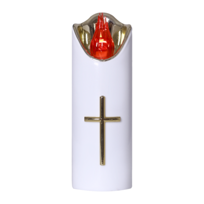 Świeca LED krzyż 15 x 5 cm biało-złoty CORTINA