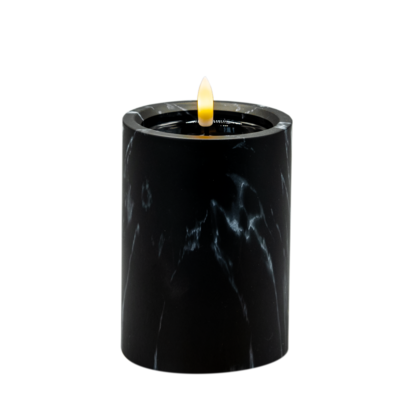 Świeca LED efekt czarnego marmuru 12,5 x 9 cm ciepły biały CORTINA