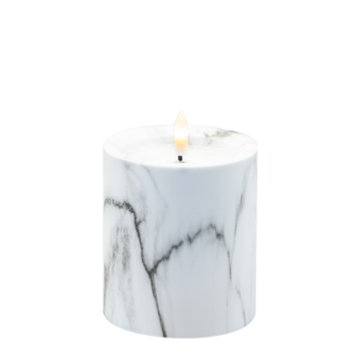 Świeca LED efekt marmuru 10 x 9 cm ciepły biały CORTINA