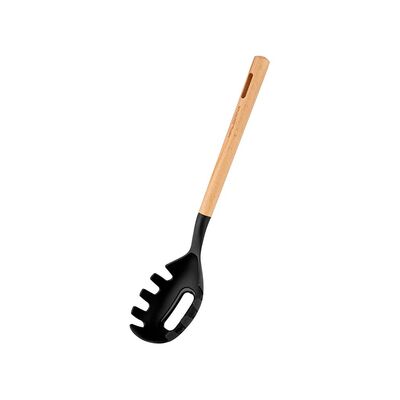 Łyżka do makaronu Timber nylonowa 34,2 cm z drewnianym uchwytem czarny