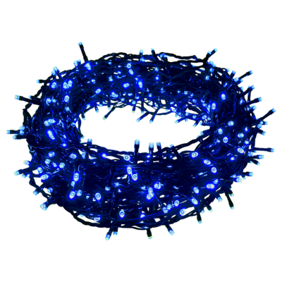 Lampki zewnętrzne 1000 LED flash zimny biały / niebieski timer transformator dodatkowe gniazdo 54,95 m Cortina