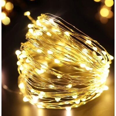 Lampki 10 LED ciepły biały druciki łezki na baterie CORTINA POLAND