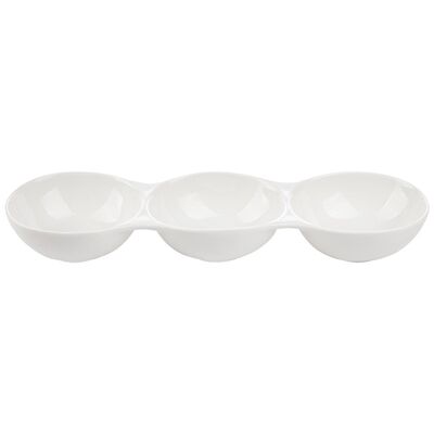 Półmisek porcelanowy Adria trójdzielny 33,5 cm biały