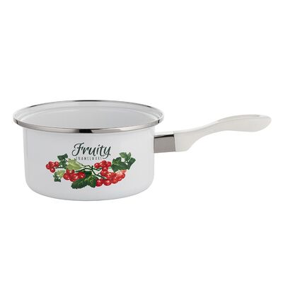 Rondel emaliowany prosty Kalina 16 cm 1150 ml biały