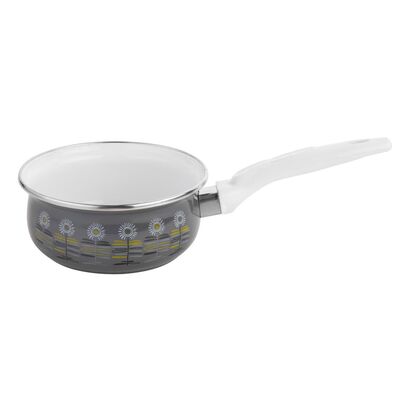 Rondel emaliowany Pyza Blossom kwiatki 16 cm 1300 ml szary