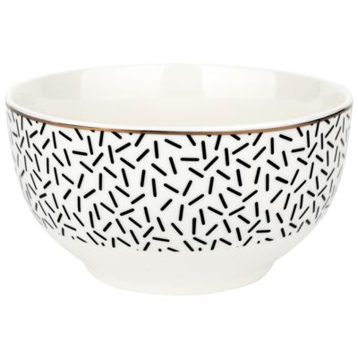 Salaterka Black Avenue Astoria kreski 13 cm biały